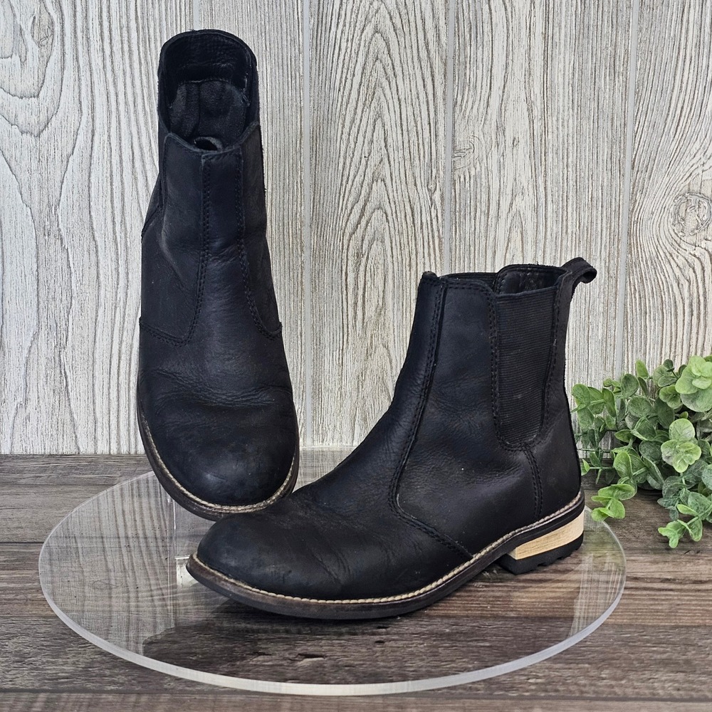 Kodiak Alma Black Leather Chelsea Ankle Waterproof Pull On Boots Women's 6
